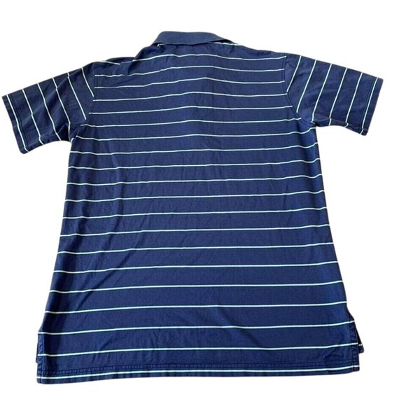 Peter Millar Polo Golf Shirt Men’s Size Large Blue Green Striped Tailored Fit - Picture 3 of 3